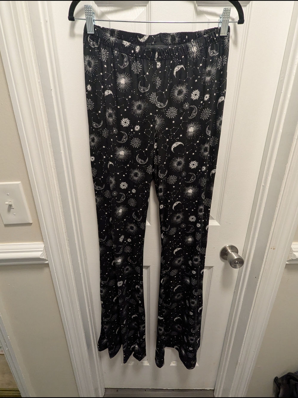 Hot Topic Black Celestial Print Flared Pants